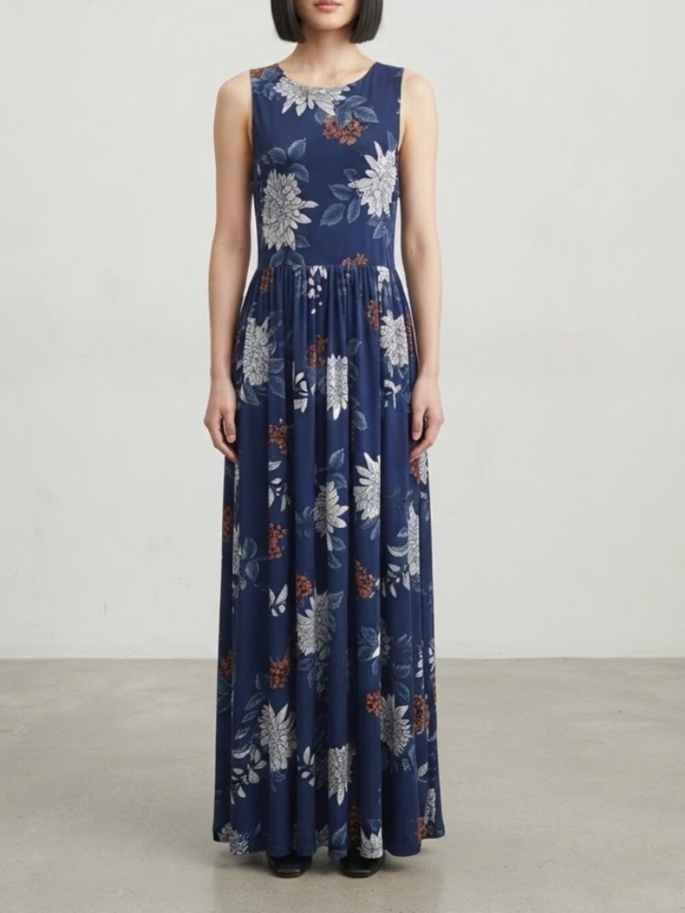 Sunday in Brooklyn x Anthropologie - Blue Floral Maxi Midi Dress Sleeveless | XS